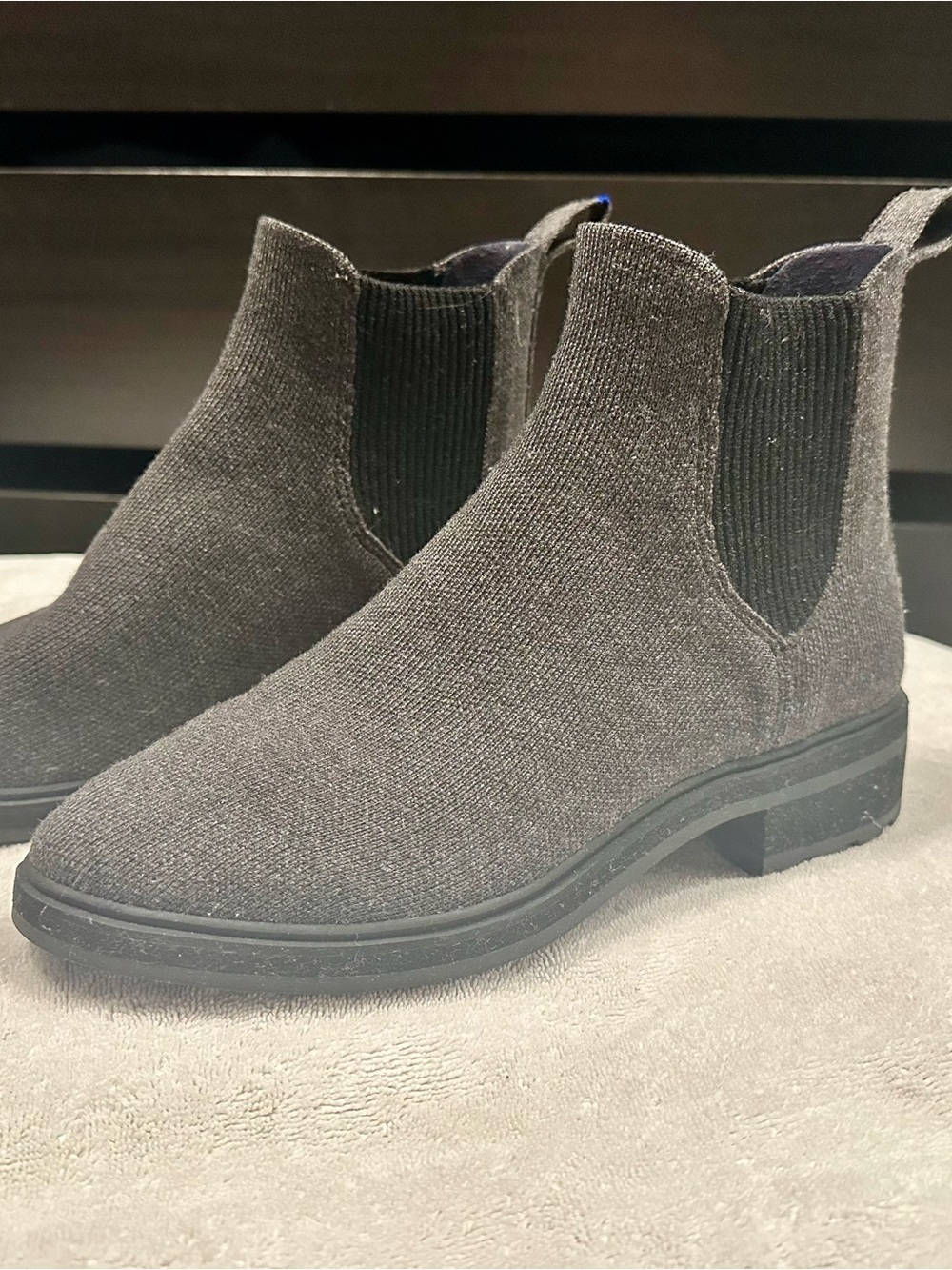 Rothy's Graphite Brown Knit Boots - Washable